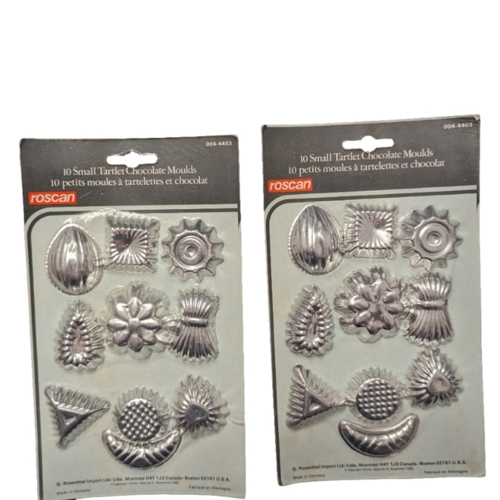 Vintage Metal Tartlet Chocolate Molds 2 Set of 10 Mini Baking Moulds each
